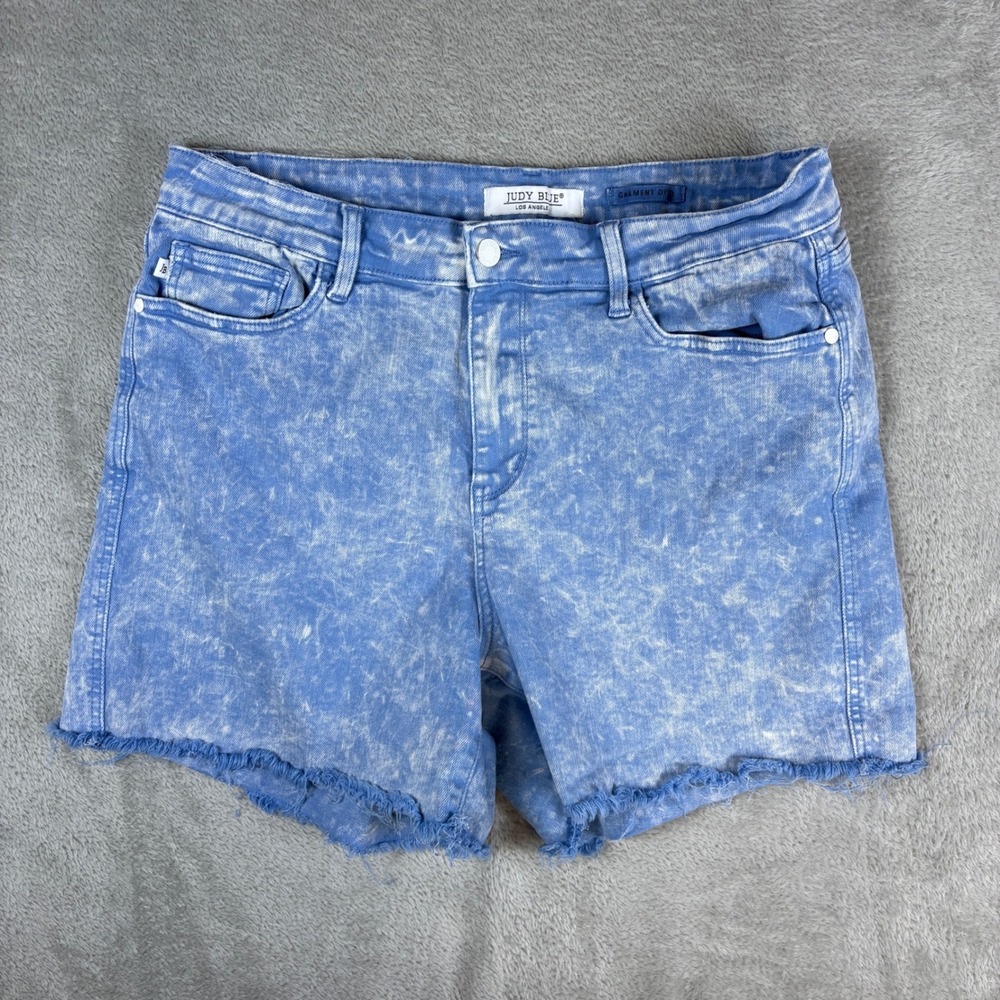 Judy Blue Jeans Women 2XL (Fits 38x4.5) Garment Dyed Acid Wash Blue Stretch Fade